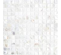 MOS150-SM201 Paroi de douche mosaïque nacrée Blanc crème