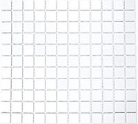 MOS18-0102 Carreaux de mosaïque en céramique blanc brillant pour cuisine, mur, douche, piscine