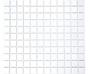 MOS18-0102 Carreaux de mosaïque en céramique blanc brillant pour cuisine, mur, douche, piscine