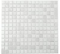 MOS52-0103 Carreaux de mosaïque en verre blanc cassé gris clair pour salle de bain, mur de douche
