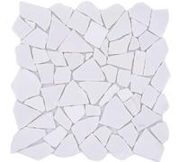 Mosaik MOS44-0102 Carreaux Mosaique Carrelage en Marbre Naturel Bruch Ciot Blanc