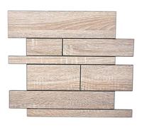 Mosaïque autocollante - MOSANI - MOS200-57WGS - Aspect bois gris - 300x300 mm - Décoration murale cuisine