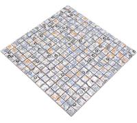 Mosaïque carrée en céramique, motif fleur printanière, format : 19 x 19 x 5 mm, taille de la feuille : 300 x 300 mm, 1 feuille/mat
