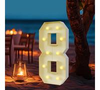 Mosaïque chiffre 9 - Panneau décoratif LED 3D - Hauteur 100 cm - Blanc chaud 2000-3000 K - Carton kraft - Pour mariage et remise des diplômes - Blanc