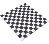Mosaïque de réseau pour carrelage mosaïque carré Schachbrett Noir/Blanc brillant Céramique Mosaïque miroir carrelage mural Receveur de douche bain ou la cuisine miroir mural WC