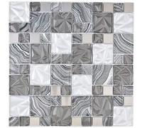 Mosaïque en Verre - MOSANI - MOS88-1702 - Mix Gris/Noir - 30x30 cm - Intérieur
