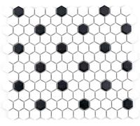Mosaïque MOS11A-0301_f Carrelage en céramique Hexagon noir blanc mat carrelage cuisine 10 tapis mosaïque
