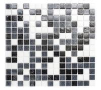 Mosaïque - MOSANI - MOS52-0302 - Verre - Blanc/Gris/Noir - 0,1 m²