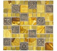 Mosaïque - MOSANI - MOS88-0790 - Or translucide - Résine - 0,09 m² - 30x30 cm