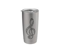 Mosaïque motif e sol pour amoureux de la musique Gobelet isotherme en acier inoxydable double paroi