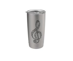 Mosaïque motif e sol pour amoureux de la musique Gobelet isotherme en acier inoxydable double paroi