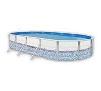 MOSAIQUE Piscine hors sol ovale en acier 730 x 366 x 120 cm (Kit complet piscine, Filtre, Skimmer et échelle)