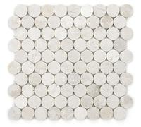 Mosaïque ronde en pierre naturelle ivoire | 28,2 x 28,2 cm | 1 m²/s
