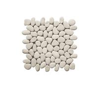 Vente-unique - Mosaïque sol et mur galets naturels créme - pack de 1m² (dalles de 30x30 cm) - OLA