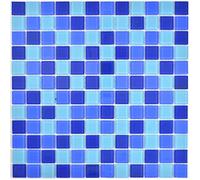 Mosaïque Transluzent MOS63-0405 Carrelage de salle de bain en verre Bleu