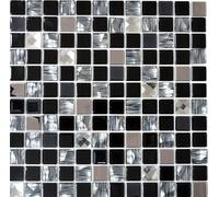 Mosaïque Transluzent MOS63-CM-426 Carrelage en acier inoxydable et verre Noir