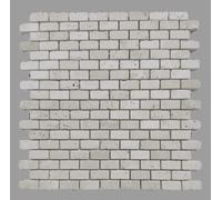 Mosaïque Vieilli Ivoire Travertin - Format Brique 30 5x32 5x1 cm - Élégance Rustique pour Intérieur et Extérieur