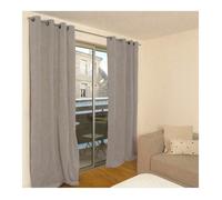 MOSCOU - Rideau thermique occultant en velours côtelé 140x260 cm gris