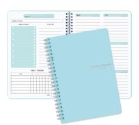 Moseem Planificateur hebdomadaire non daté, carnet de liste des choses à faire, planificateur quotidien, planification de 52 semaines, bleu