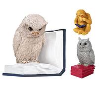 moses. B-Uhu-ch 83357 Serre-Livres - Objet de décoration pour bibliothèque, Hibou 3D, comme stoppeur pour Vos Livres préférés, Grand, grège, Bleu, Blanc