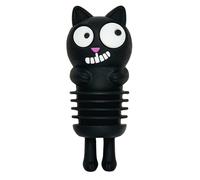 moses. Ed the Cat Bouchon de bouteille en silicone en forme de chat lavable au lave-vaisselle Noir
