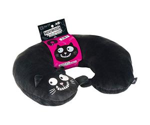 moses. Ed, The Cat Nackenkissen | 2-in-1 Nackenhörnchen und Kopfkissen für Reisen in Katzen-Form Oreiller de Voyage, 28 cm, Noir (Schwarz)