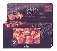 moses. Just One More Chapter Guirlande lumineuse Fairylights avec 20 LED blanc chaud et fleurs roses en tissu, lumière d'ambiance LED avec port USB-C et fonctionnement sur piles
