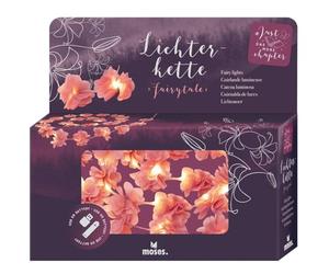 moses. Just One More Chapter Guirlande lumineuse Fairylights avec 20 LED blanc chaud et fleurs roses en tissu, lumière d'ambiance LED avec port USB-C et fonctionnement sur piles