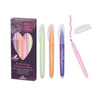 moses. Just one more chapter - Lot de 4 surligneurs effaçables en rose, menthe, lilas et abricot - Idéal pour lire, marquer et offrir