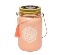 moses. Omm for you - Lampe solaire en verre - 14 cm - Se recharge automatiquement par la lumière du soleil - Avec fonction de mise en marche au crépuscule - Panneau solaire intégré dans le couvercle à