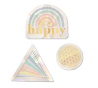 moses. Omm for you Suncatcher Lot de 3 autocollants de fenêtre avec effet réfléchissant pour vitres, portes en verre ou miroir, autocollants de fenêtre réutilisables avec effet arc-en-ciel