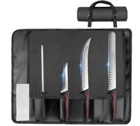 MOSFiATA Coffret Couteaux Boucher avec Sac Transport, inclut Couteau à Jambon 30cm, Couteau de Boucher 25cm, Couteau à Désosser 15cm et Fusil à Aiguiser, pour la Maison et l'Extérieur