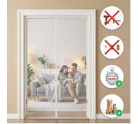MOSKERA Moustiquaire Porte Magnétique Blanc L 120 x H 210cm Maille Fibre de Verre Anti-Moustique Sans Perçage Fixation Adhésive