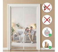MOSKERA Moustiquaire Porte Magnétique Blanc L 80 x H 210cm Maille Fibre de Verre Anti-Moustique Sans Perçage Fixation Adhésive