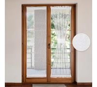 Moslovstar Lot de 2 rideaux transparents blancs pour porte-fenêtre, 63,5 x 182,9 cm, motif branches botaniques et feuilles, embrasse incluse