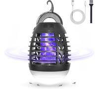 MOSSNDAR Lampe Anti Moustique Rechargeable,IPX6 étanche,3 Intensités Ajustables,Lumiere Bleue Anti Moustique,Portable Étanche Piège à Moustique Extérieur,Destructeur d'insectes pour Jardin BalconTente