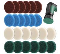 MOST FUN Pack de 24 Accessoires pour Brosse Universelle Bosch, Brosse de Nettoyage électrique avec Batterie Bosch Home and Garden 6033, 6X Tampon en Mousse, 6X Tampon de Cuisine, 6X Tampon Haute Perf
