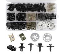 MOSTFUN 100 Pièces Universel Kit de Vis de Carrosserie, Garde-boue, Clips de Carrosserie de Type U et Vis de Carrosserie, pour Fixation, Réparation de Pièces Automobiles (9 Types)