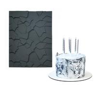 mostsom Moule en silicone pour décoration de gâteau, bordure de gâteau, tapis d'impression, pochoir de gaufrage pour biscuits, cupcakes, chocolat, argile - réutilisable, flexible (motif de pierre)
