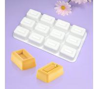 Mostsom Moules en silicone 12 cavités Moule à mousse 3D Forme rectangulaire pour truffes au chocolat, mousse, gâteau, dessert - Moules de cuisson DIY (Petit rectangle F)