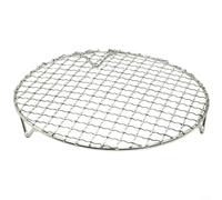 MoSundi Grille ronde en acier inoxydable pour friteuses à air et grillades en plein air, disponible en tailles de 22,5 cm et 25 cm avec pieds robustes et outils de cuisine multifonctions (22,5 cm)