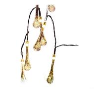 MoSundi Guirlande lumineuse solaire d'extérieur en forme de goutte d'eau de 8 mètres, 60 LED avec 8 modes d'éclairage et fonction mémoire, IP44 résistante aux intempéries, pour décoration festive de