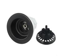 MoSundi Kit de bonde d'évier en plastique avec bride de 114 mm, compatible avec ouverture d'évier de cuisine de 83 à 90 mm, noir
