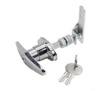 MoSundi Kit de serrure en T en alliage de zinc avec clés pour coque de camping-car, bouchon de camion ou porte de garage Mécanisme sécurisé Argent 98 x 96 mm