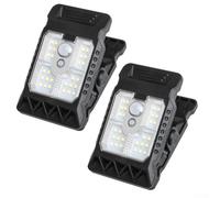 MoSundi Lot de 2 lampes solaires à détecteur de mouvement LED sans fil pour jardin, clôture, mur, patio, veilleuse 7,6 x 11,2 cm