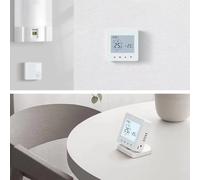 MoSundi Thermostat WiFi pour chaudière à eau, télécommande sans fil, alimentation USB ou pile, programmable en 6 sections, montage mural, blanc