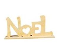 Mot "Noël" à poser - bois naturel - 20 x 9 x 4 cm - support à décorer, personnalisable Beige G