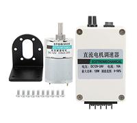 Moteur à engrenages CC XD37GB3530, moteur à aimant permanent à basse vitesse et couple élevé, réducteur métallique 12 V avec support et régulateur, pour projets de robotique et (300 tr/min)