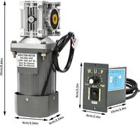 Moteur à engrenages M120A-401 - Moteur à engrenages à vis sans fin 120 W 220 V CA - Réversible - Régulation de vitesse - Rapport de réduction 30:1 - Double roulement à billes - Noir