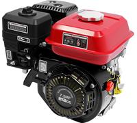 Moteur à essence 212 cm³ - 4 temps OHV - 7,5 ch - Refroidi par air - Démarrage par cordon - Moteur de rechange pour karting/pompe à eau/fendeuse à bois - Rouge